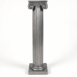 Ionic Column Pedestal - 29-inch — Aged Silver finish