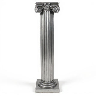 Ionic Column Pedestal - 39-inch — Antique Silver finish