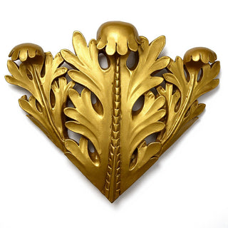 Leaf Accent Corner Wall Piece - 17.5-inch — Antique Gold finish