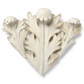Leaf Accent Corner Wall Piece - 17.5-inch — Antique White finish