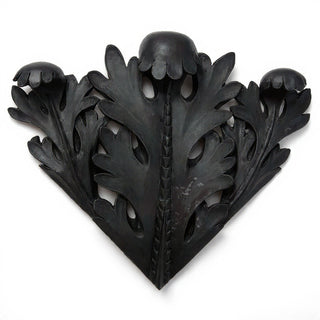 Leaf Accent Corner Wall Piece - 17.5-inch — Dusted Black finish