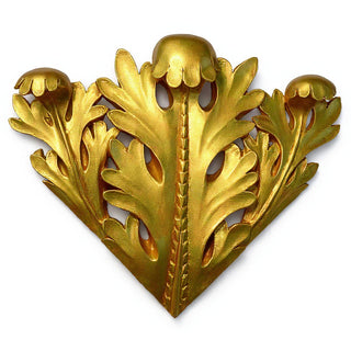 Leaf Accent Corner Wall Piece - 17.5-inch — Deep Gold finish