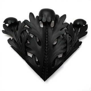 Leaf Accent Corner Wall Piece - 17.5-inch — Flat Black finish
