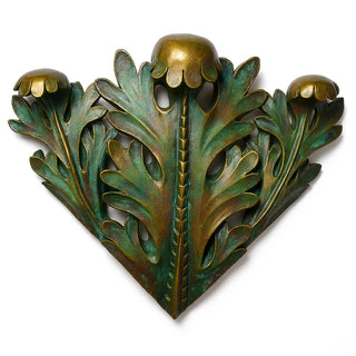 Leaf Accent Corner Wall Piece - 17.5-inch — Green Bronze finish