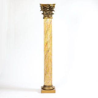 Tall slender Corinthian column in fiberglass resin, freestanding architectural piece. — alternate view