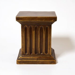Square Fluted Column Pedestal - 16-inch — Bronze finish