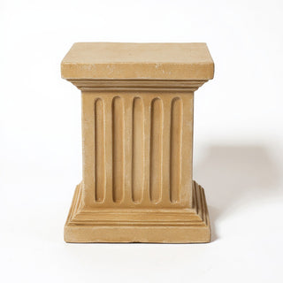 Square Fluted Column Pedestal - 16-inch — Dusted Sand finish
