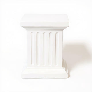 Square Fluted Column Pedestal - 16-inch — Flat White finish