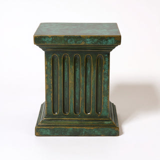 Square Fluted Column Pedestal - 16-inch — Green Bronze finish