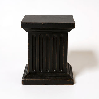 Square Fluted Column Pedestal - 16-inch — Iron finish