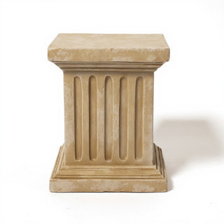 Square Fluted Column Pedestal - 16-inch — Museum Terracotta finish