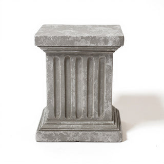Square Fluted Column Pedestal - 16-inch — Old Stone finish
