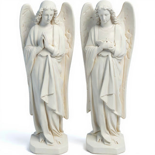 Chapel Angels Set Statue - 25-inch — Antique White finish