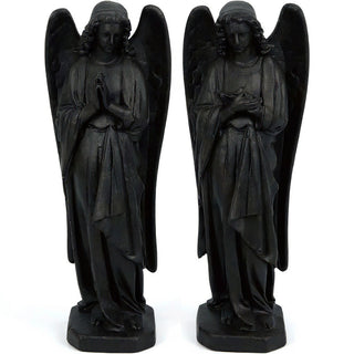 Chapel Angels Set Statue - 25-inch — Dusted Black finish