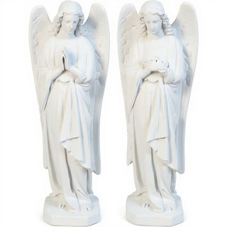 Chapel Angels Set Statue - 25-inch — Flat White finish