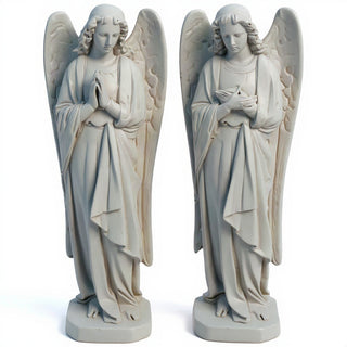 Chapel Angels Set Statue - 25-inch — Limestone finish