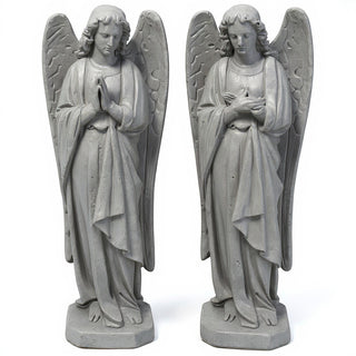 Chapel Angels Set Statue - 25-inch — Old Stone finish