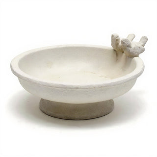 Finch Birdbath — Antique White finish