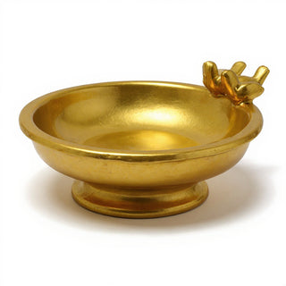 Finch Birdbath — Deep Gold finish