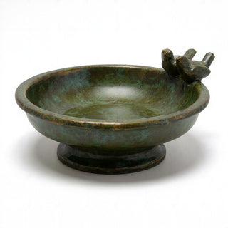 Finch Birdbath — Green Bronze finish