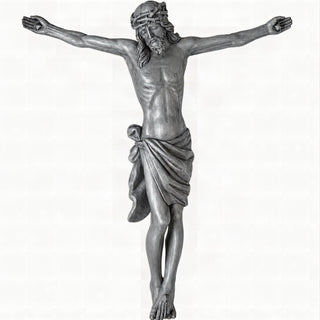 Great Oak Crucifix - 37-inch — Antique Silver finish