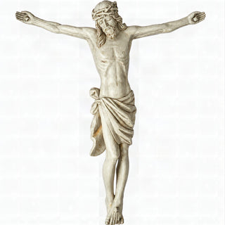 Great Oak Crucifix - 37-inch — Antique White finish