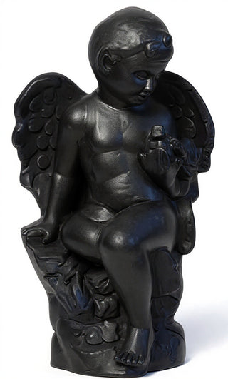 Angel Glancing At Bird Statue - 18-inch