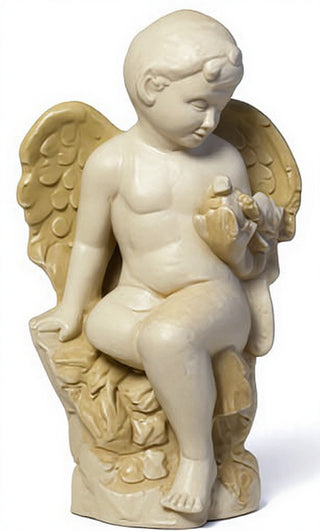 Angel Glancing At Bird Statue - 18-inch