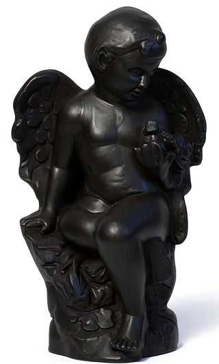 Angel Glancing At Bird Statue - 18-inch