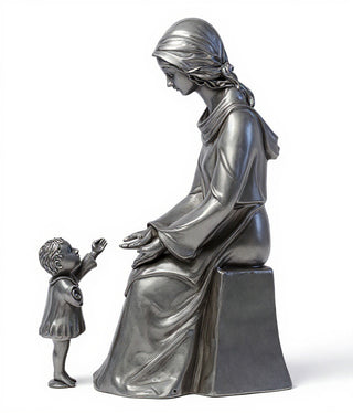 Seated Mary And Baby Statue - 57-inch