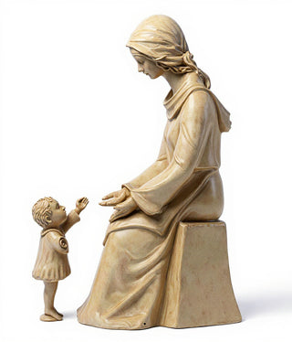 Seated Mary And Baby Statue - 57-inch