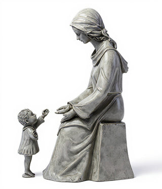 Seated Mary And Baby Statue - 57-inch