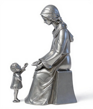Seated Mary And Baby Statue - 57-inch