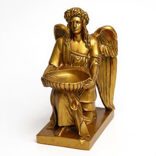 Angel With Dish Statue - 19-inch — Antique Gold finish