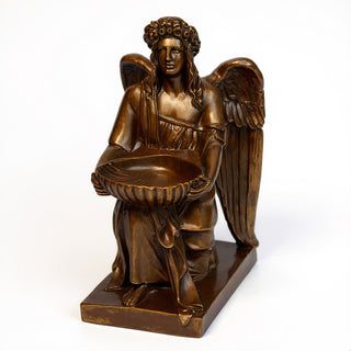 Angel With Dish Statue - 19-inch — Bronze finish