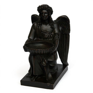 Angel With Dish Statue - 19-inch — Iron finish