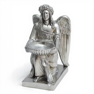 Angel With Dish Statue - 19-inch — Silver finish