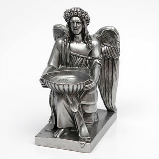 Angel with Dish Statue - 8-inch — Antique Silver finish