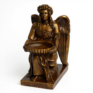 Angel with Dish Statue - 8-inch — Bronze finish