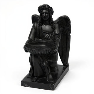 Angel with Dish Statue - 8-inch — Dusted Black finish