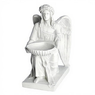 Angel with Dish Statue - 8-inch — Flat White finish