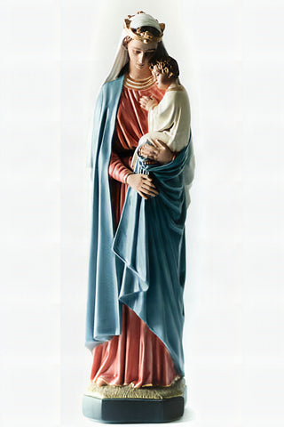 Queen Mary And Child 25-inch Statue - 25-inch - Realistic Color - Hand-Painted
