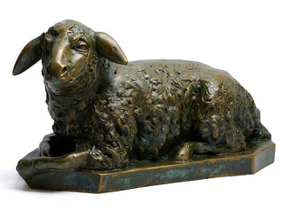 Sheep Right Statue - 17-inch