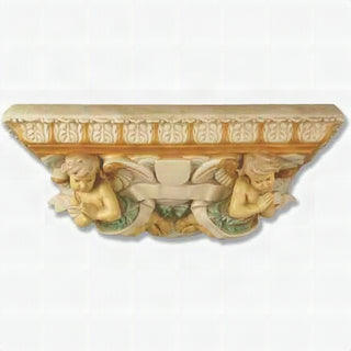 King Size Cherub Shelf 43W Statue - 16-inch - Realistic Color - Hand-Painted
