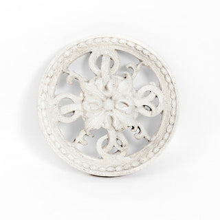 Round decorative rosette wall ornament with layered relief detail in fiberglass resin — alternate view