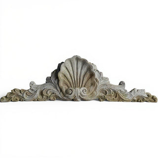 Scallop Over Door Architectural Accent — Antique Stone finish