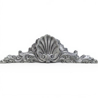 Scallop Over Door Architectural Accent — Antique Silver finish