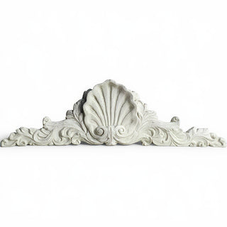 Scallop Over Door Architectural Accent — Antique White finish