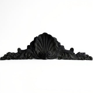 Scallop Over Door Architectural Accent — Dusted Black finish