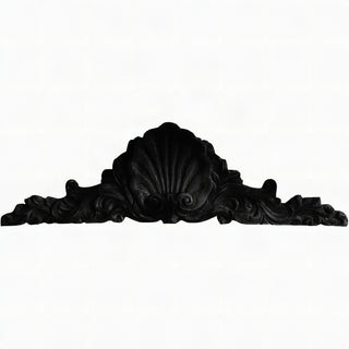 Scallop Over Door Architectural Accent — Flat Black finish